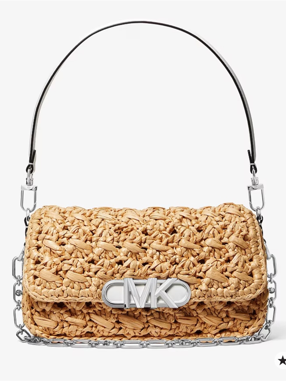 Michael Kors Parker Medium Woven Straw Shoulder Bag
